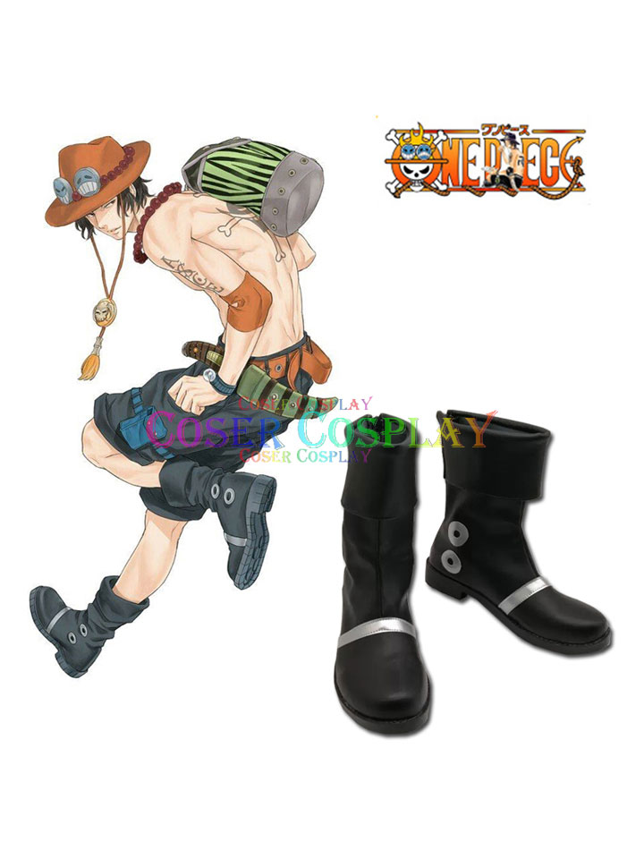1901 ONE PIECE Portgas D Ace Black Boots Cosplay Halloween